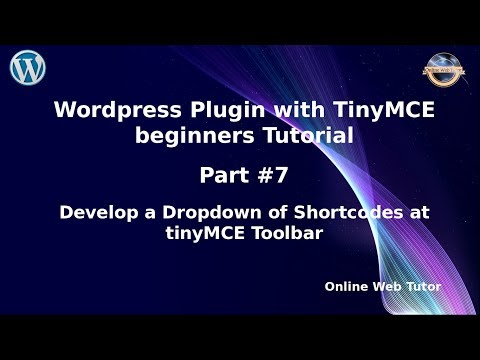 Learn Wordpress Plugin with TinyMCE Editor Beginners Tutorial 7 Adding Dropdown of Shortcodes