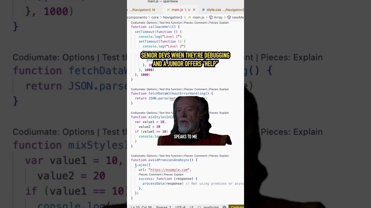 When juniors try to “help” seniors #softwareengineer #javascript
