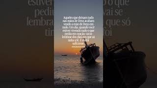 Quando você entrega a Deus, talvez não entenda o caminho, mas confia no propósito.