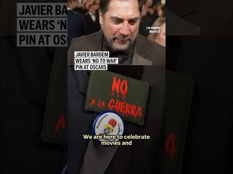 Video Thumbnail: Javier Bardem wears ‘No to war’ pin at Oscars