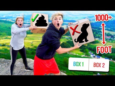 DONT Drop the Wrong MYSTERY BOX off the CLIFF!! (you decide)