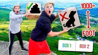 DONT Drop the Wrong MYSTERY BOX off the CLIFF!! (you decide)