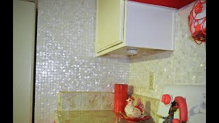 DIY MOTHER of PEARL Mosaic Tile WALL! * Exquisite!