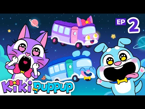 【新着】バスのうた 🚌 | ラウンド＆ラウンド | EP02 | キッズ向けアニメ | Kikipuppup Nursery Rhymes ([NEW] Wheels on the Bus 🚌 | Round and Round | EP02 | Cartoon for Kids | Kikipuppup Nursery Rhymes)