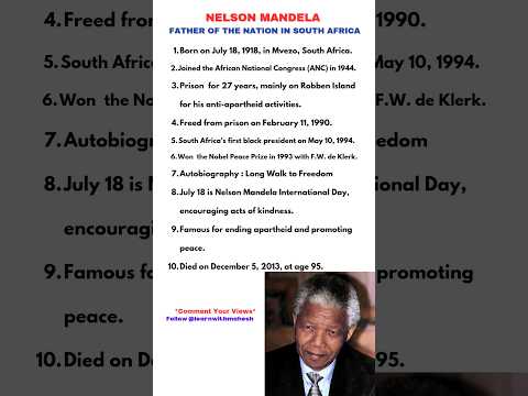 Nelson Mandela || Father of the Nation in South Africa