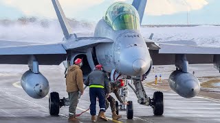 U.S. Marine Corps Pilots Flying F/A-18 Hornet Fighter Jets in Oulu, Finland