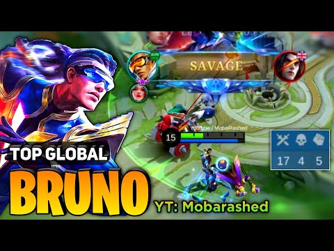 SAVAGE + 17 Kills! Bruno Best Build 2022 [ Top Global Bruno Gameplay ] YT: Mobarashed - MLBB