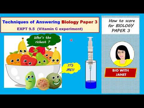 Techniques of Answering Biology Paper 3 (Vitamin C  Experiment)