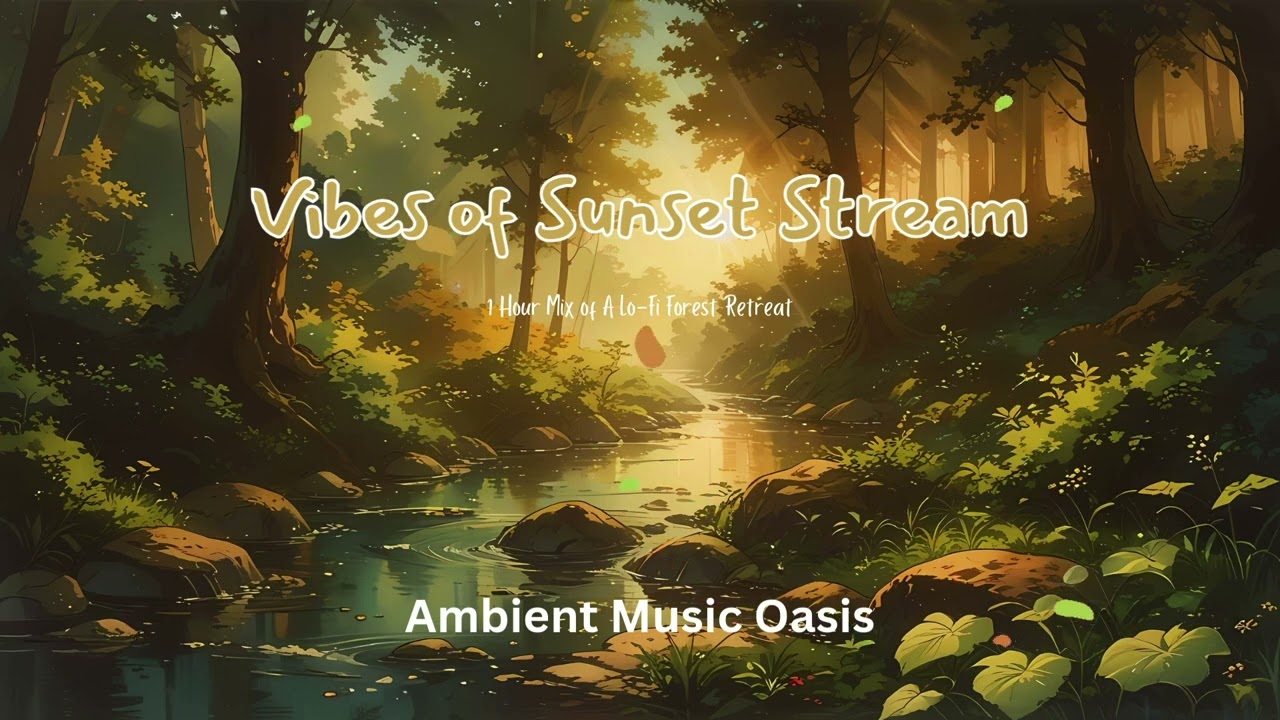 [ 1 hour ] Vibes of Sunset Stream - let the peaceful flow of the stream carry you away