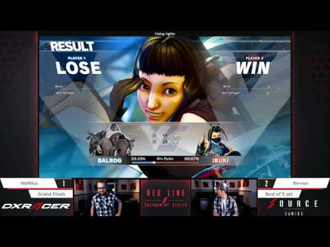 Red Line SFV Week 10 - Mattikus (Balrog) Vs. Berwyn (Ibuki). Grand Finals pt. 1