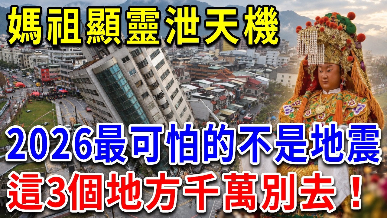 2026大災之年！白沙屯媽祖顯靈洩天機：最可怕的不是地震！4大災難即將降臨？！這3個地方千萬別去！現在知道還來得及！#白沙屯媽祖 #媽祖顯靈 #媽祖洩天機 #2026災難預警 #媽祖示警 #台灣天災