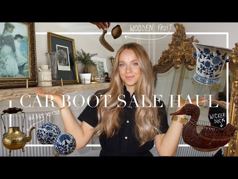 HUGE CAR BOOT SALE HAUL | Everything less than £3!! Vintage home decor + furniture