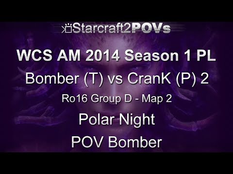 SC2 HotS - WCS AM 2014 S1 PL - Bomber vs CranK 2 - Ro16 Group D - Map 2 - Polar Night - Bomber