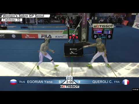 2019 468 T16 04 F S Individual Seoul KOR GP YELLOW EGORIAN RUS vs QUEROLI FRA