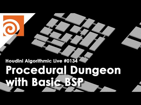 Houdini Algorithmic Live #134 - Procedural Dungeon with Basic BSP