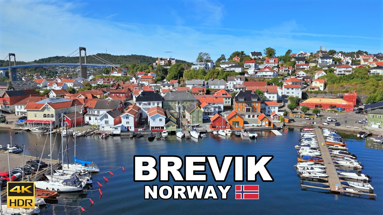 BREVIK 🇳🇴 Norway | Historic Coastal Town Walking Tour & Drone 4K 60fps