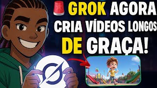 🚨 GROK agora faz VÍDEOS LONGOS 100% GRÁTIS! (Nova função incrível da IA)