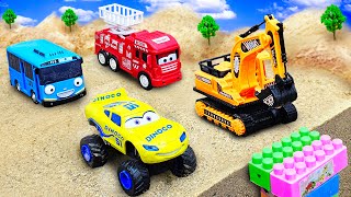 Find and Rescue construction vehicles under the sand | Funny Stories Trucks Toys