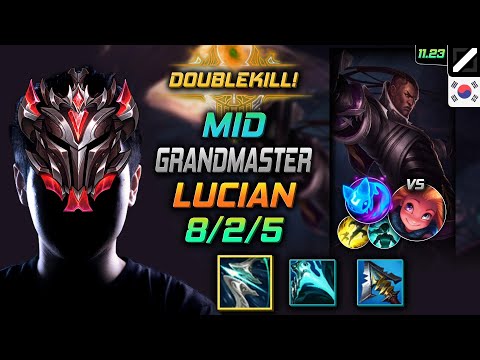 GrandMaster Lucian Mid vs Zoe - 천상계 미드 루시안 돌풍 콩콩이 - LOL KR 11.23