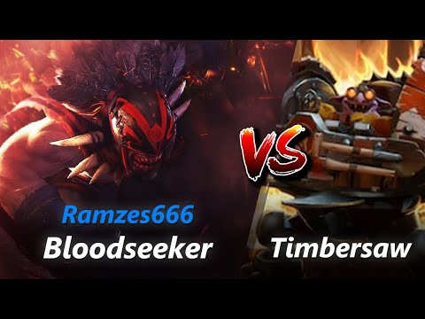 Ramzes666 safelane Bloodseeker vs Timbersaw/Zeus | First 10 minutes