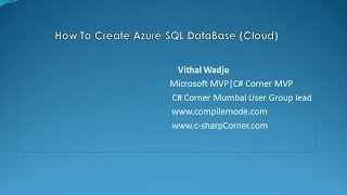 How To Create Azure SQL Database (Cloud)