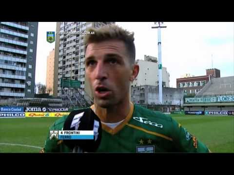 Frontini: "Creamos muchas situaciones".Ferro 2 - Boca Unidos 1. Fecha 19. B Nacional 2015. FPT