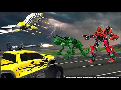 Multi Robot Transform Jet Dog Eagle & Car War Part-1 | Rescue City Multi Robot Android GamePlay