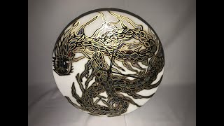 Dragon Art in Resin - Vinyl Recond Art - Part 2 - Adding Details