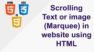 Scrolling Text or image (Marquee) in website using HTML