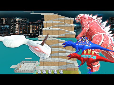 Dinosaurs and Animal Escape from White Titanoboa - Animal Revolt Battle Simulator