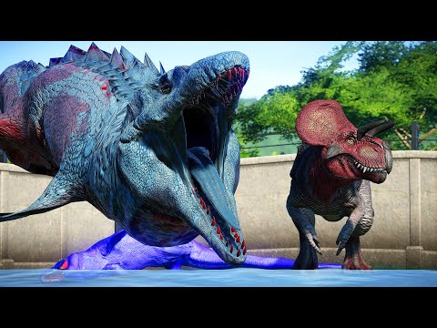 Mosasaurus Vs Ultimasaurus Vs Indoraptor 🌍 Jurassic World Evolution | Fight & Breakout | Jurassic TV