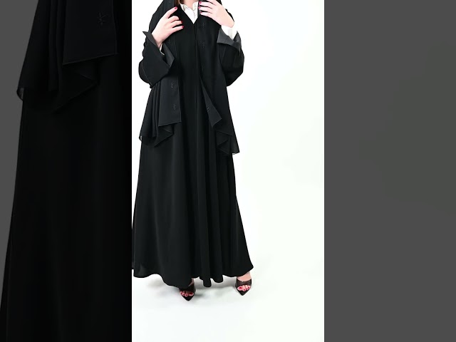عباية ملكي بتطريز اسود