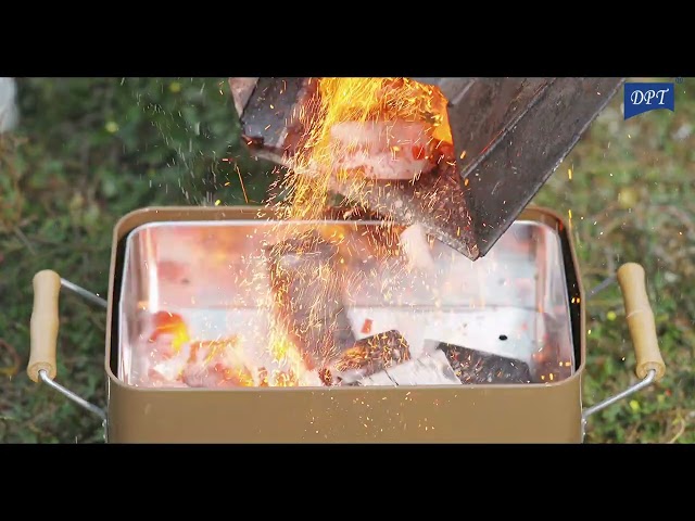 شواية متنقلة على الفحم 32.5*21*21.5 سم- سهل الحمل والتنقل، آمن بفضل المقبض المضاد للحرق، يتحمّل حرارة عالية،ضمان سنتان