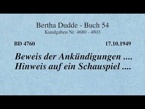 BD 4760 - BEWEIS DER ANKÜNDIGUNGEN .... HINWEIS AUF EIN SCHAUSPIEL ....