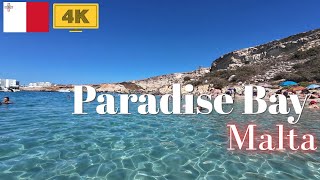 【4K】Exploring Paradise Bay Malta 🇲🇹 | Snorkeling in Crystal Clear Water🐠 