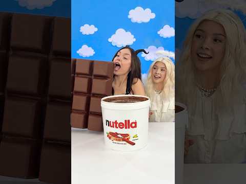 Angel vs Demon! 😇😈 Giant Chocolate Bar vs Nutella 🍫