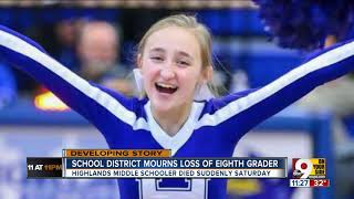 Highlands Middle School student suddenly died