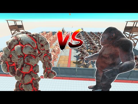 100 Goro The Giant vs 100 Lava Golem - Animal Revolt Battle Simulator