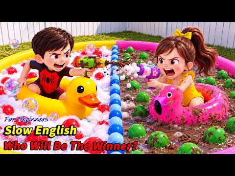 Henry Started a Mud War with Lily... THEN Everything Got Worse! 😱🌊 | Slow English Listening (A2)