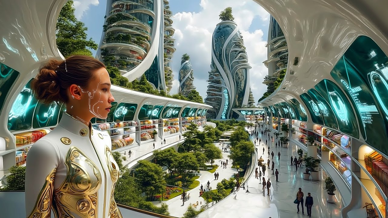 A Peaceful Green Future City 🌿 1 Hour Cinematic Ambient Music | Could This Be Life in 2070?