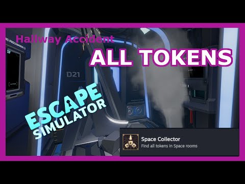 Hallway Accident Playthrough and ALL TOKENS | Adrift In Space | Escape Simulator