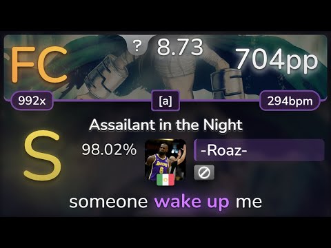 8.7⭐ -Roaz- | e-ZUKA - Assailant in the Night [a] 98.02% (704pp FC) - osu!