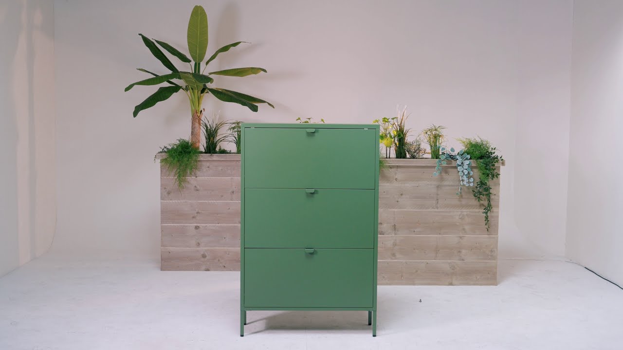 MaximaVida metalen locker schoenenkast Finn 25 x 80 x 125 cm ivoor