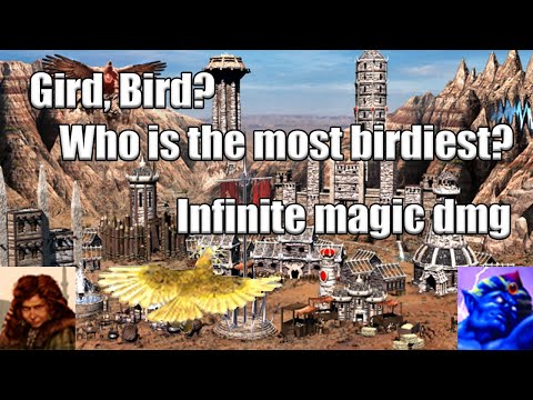 Heroes 3 HoTA - Jebus Outcast 1 hero. Gird and Birds! Wonderful pair. Both strong in magic.