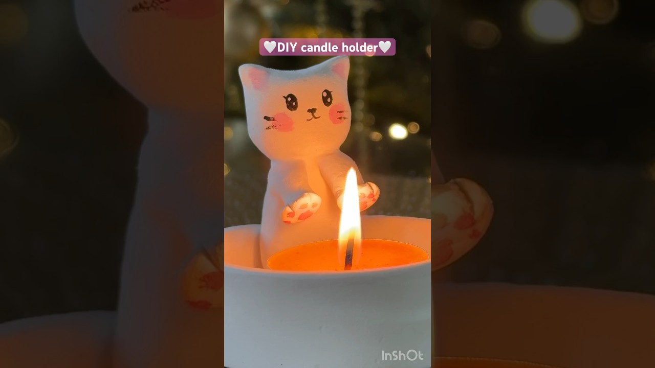DIY cat candle holder🤍