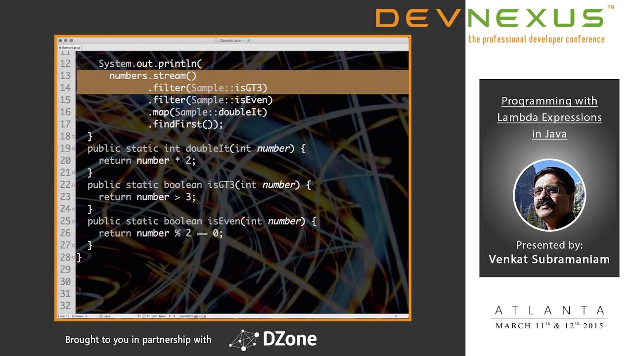 Devnexus 2015 - Programming with Lambda Expressions in Java - Venkat Subramaniam