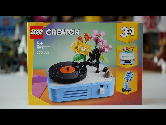 Vídeo relacionado con LEGO Creator 3 en 1 Tocadiscos con Flores Vintage, Set de Construcción Musical Convertible en Radio Retro o Micrófono de Juguete, Juguetes Musicales para Niñas y Niños de 8+ Años 31172