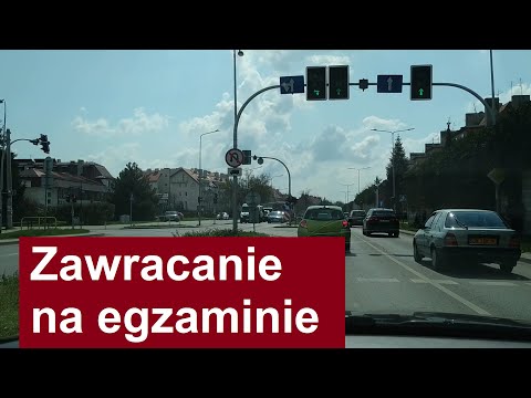Prawidłowe zawracanie na egzaminie na prawo jazdy.