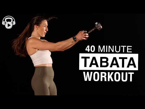 40 Minute Tabata Workout | Cardio Dumbbell HIIT
