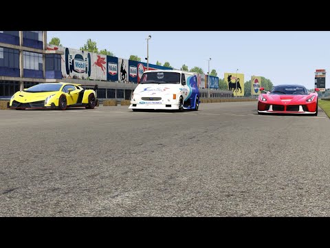 Ford Supervan 3 vs Ferrari LaFerrari vs Lamborghini Veneno at Monza Full Course